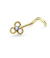 Floral Knot Silver Curved Nose Stud NSKB-677st